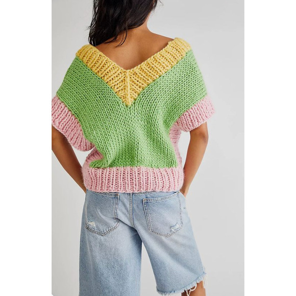 Free People Hope Macaulay Cartoon Vest Top Sz L/XL Chunky Knit Handmade Luxury - Picture 14 of 14